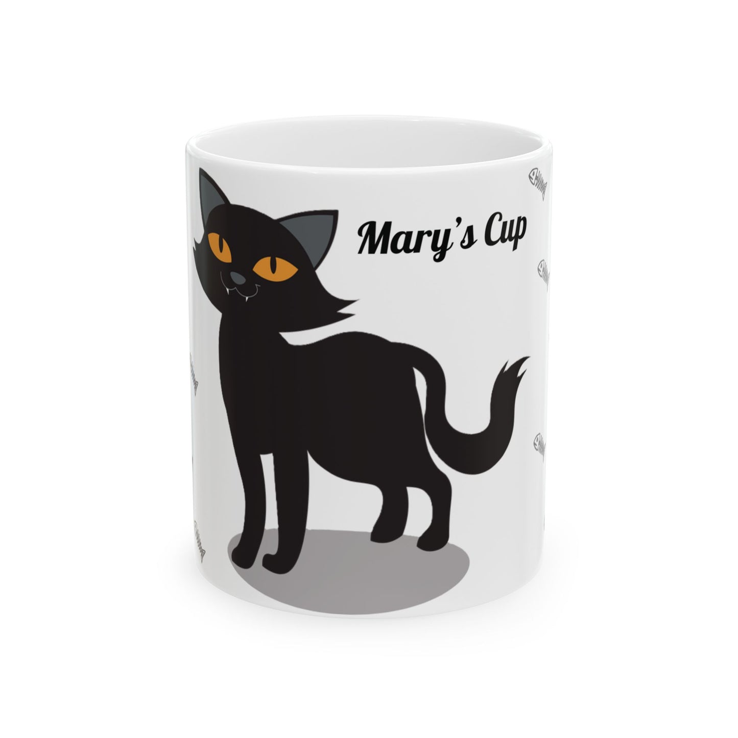 Black Cat-Ceramic Mug, (11oz)
