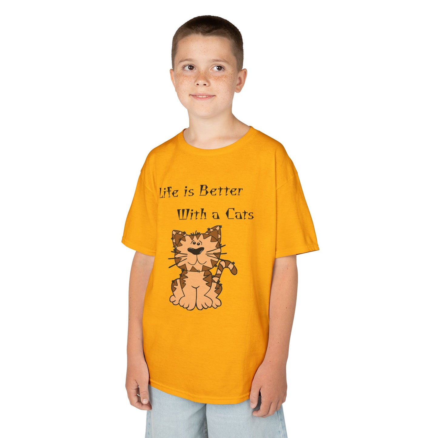 Life is better with a cats-Kids Heavy Cotton™ Tee