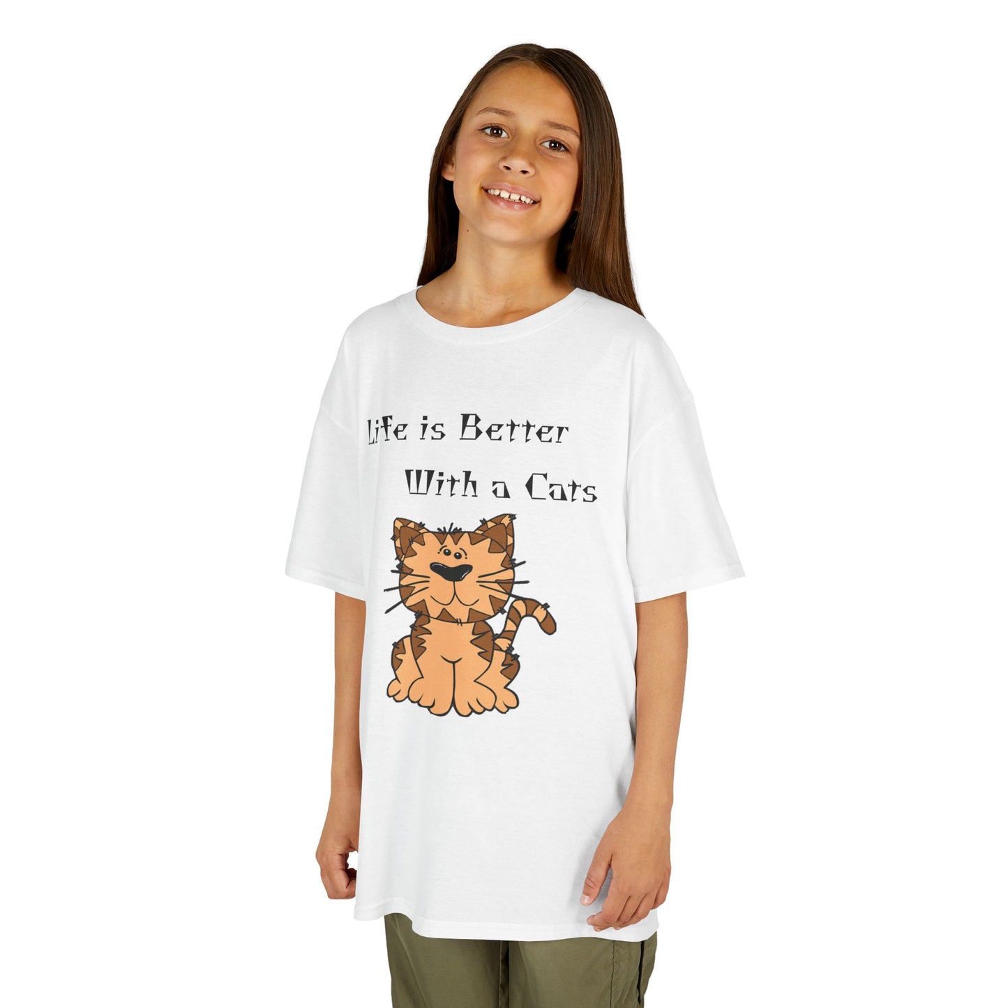 Life is better with a cats-Kids Heavy Cotton™ Tee