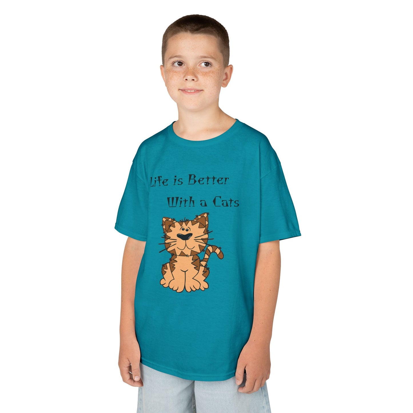 Life is better with a cats-Kids Heavy Cotton™ Tee